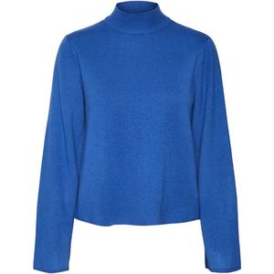 VERO MODA Dames VMSABA LS Highneck NOOS trui, Beaucoup Blue, M, Beaucoup Blue, M