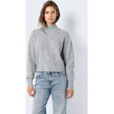 Noisy may Trui Nmnella High Neck Crop Knit Fwd 27026915 Medium Grey Melange Dames