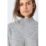 Noisy may Trui Nmnella High Neck Crop Knit Fwd 27026915 Medium Grey Melange Dames