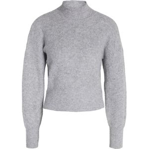 Noisy may Trui Nmnella High Neck Crop Knit Fwd 27026915 Medium Grey Melange Dames