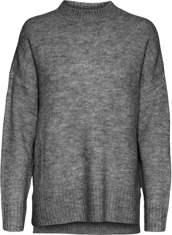 Vero Moda - Vmlefile - Trui - Medium Grey Melange - Oversized