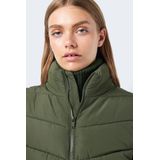 Kombu Green - Winterjas - Gewatteerde Stof - Hoog Te Sluiten Kraag