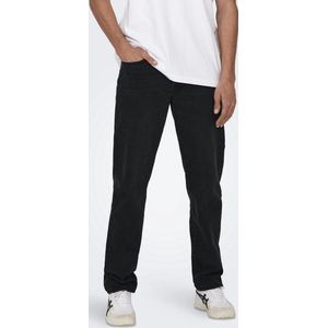 Only & Sons Heren Jeans Broeken ONSEDGE LOOSE 6985 comfort/relaxed Fit Zwart Volwassenen