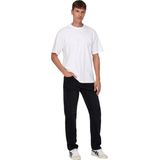 EDGE - Regular Fit Jeans - Licht Verwassen Dark Denim Look - Katoen