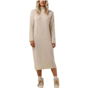 Selected Femme - Slfmaline LS - Gebreide Jurk - Beige - Katoen