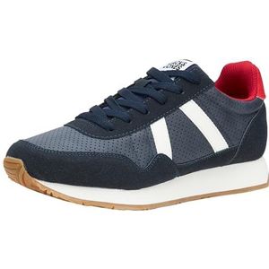 JACK & JONES Jfwhawker Pu Combo Sneakers voor heren, Navy Blazer Detail Middeleeuws Blauw