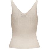 JDY - Gebreide Top - V-Hals - Mouwloos - Geribd Detail - Glitterdetail