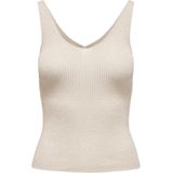 JDY - Gebreide Top - V-Hals - Mouwloos - Geribd Detail - Glitterdetail