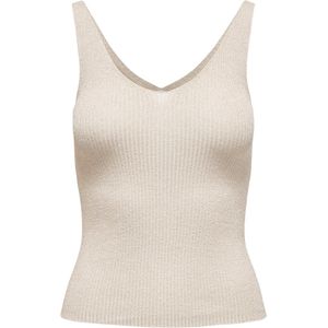 JDY - Gebreide Top - V-Hals - Mouwloos - Geribd Detail - Glitterdetail
