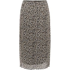 Jacqueline de Yong - Elsa - Midi Rok - Bruin Dessin - 90% Polyester