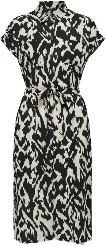 Only - Hannover - Overhemdjurk - Korte Mouwen - Midi-lengte - 100% Polyester
