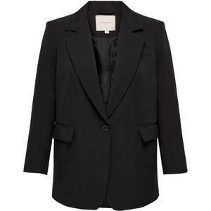 ONLY CARMAKOMA Carlana-Berry L/S Ovs Blazer TLR Noos Longblazer voor dames, zwart, 42 Grote maten