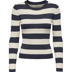 JDY - Gebreide Pullover - Zwart - Flat-Knit - O-Hals - Lange Mouwen