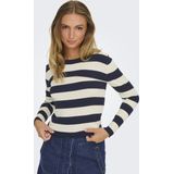 JDY - Gebreide Pullover - Zwart - Flat-Knit - O-Hals - Lange Mouwen