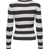 JDY - Gebreide Pullover - Zwart - Flat-Knit - O-Hals - Lange Mouwen