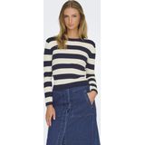 JDY - Gebreide Pullover - Zwart - Flat-Knit - O-Hals - Lange Mouwen