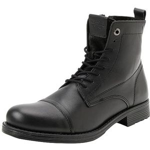 Bestseller A/S Jfwshaun Leather Boot Sn veterlaarzen voor heren, antraciet, 43 EU