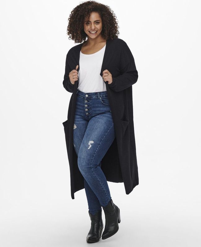 ONLY CARMAKOMA - Vest - Lang - Split Hals - Lange Mouwen - Knit Fit