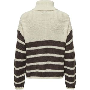 JdY - JDYJUSTY - Gebreide Trui - Eggnog/Chocoladebruin - Lange Mouwen