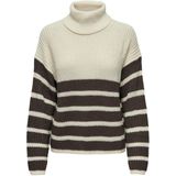 JdY - JDYJUSTY - Gebreide Trui - Eggnog/Chocoladebruin - Lange Mouwen