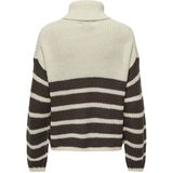 JdY - JDYJUSTY - Gebreide Trui - Eggnog/Chocoladebruin - Lange Mouwen