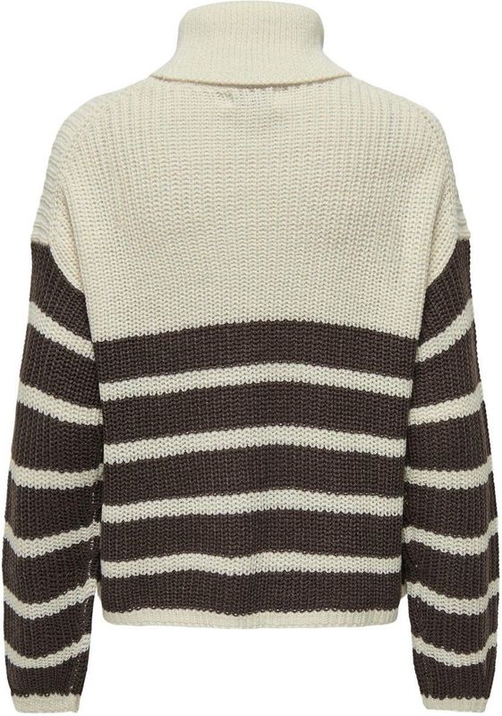 JdY - JDYJUSTY - Gebreide Trui - Eggnog/Chocoladebruin - Lange Mouwen