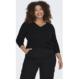 ONLY CARMAKOMA CARMARGARETA LS Pullover - Zwart - Grote Maten