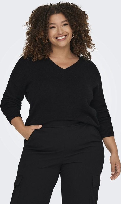 ONLY CARMAKOMA CARMARGARETA LS Pullover - Zwart - Grote Maten