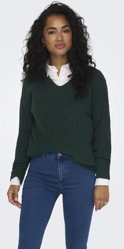 Hoodie - Scarab - Zonder Capuchon - Lange Mouwen - V-hals - Gebreide Boord