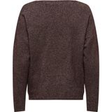 Bestseller - ONLRICA Life L/S V-hals Pullover - Deep Mahogany - Katoen