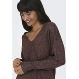 Bestseller - ONLRICA Life L/S V-hals Pullover - Deep Mahogany - Katoen