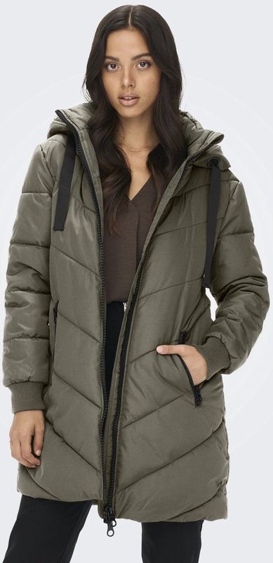 Jacqueline de Yong - Jdyskylar Life Hood Jacket - Olijf - Winterjas