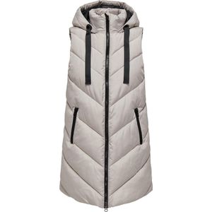 JDY - Puffer Gilet - Groen - Polyester - Capuchon met Verstelbaar Koord