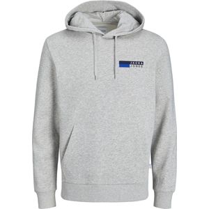JACK & JONES Corp logo sweat hood play regular fit, heren hoodie katoenmengsel met capuchon, wit melange met kleine logoprint