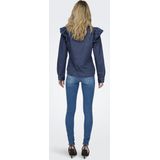 Only Onlindigo Ls Frill Dnm Shirt Qyt Noos Dames Blouse Dark Blue Denim