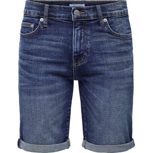 ONLY & SONS - Onsply Dbd 7646 Sty - Jeansshort - Donkerblauw - Denim