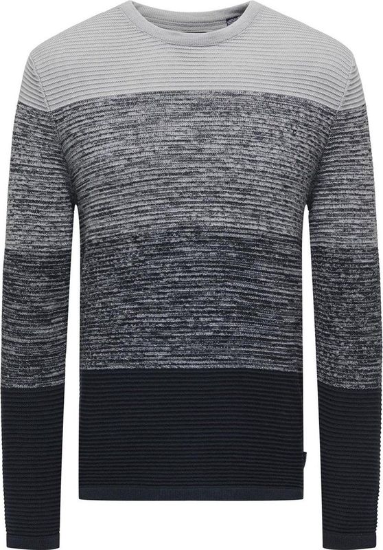 Only & Sons - Trui - Lichtgrijs / Grijs Gemêleerd / Zwart - Lange Mouw