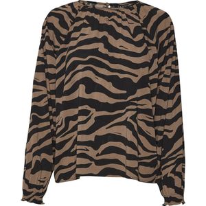 VERO MODA VMSHILAH NAJA LS SHORT TOP - Dames Top - Zwart - Katoen