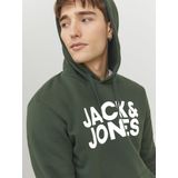 JACK & JONES - Hoodie - Groen - 61% Gerecycled Polyester, 39% Katoen