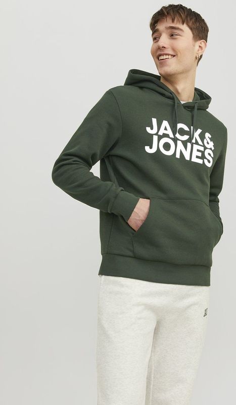 JACK & JONES - Hoodie - Groen - 61% Gerecycled Polyester, 39% Katoen