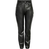 Broek - Effen - Imitatieleder - High Waist - Regular Pasvorm