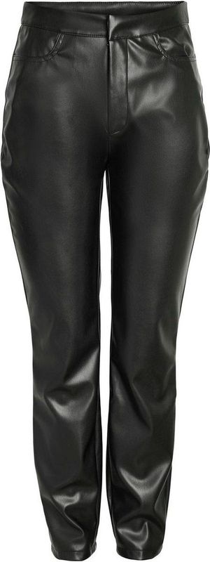 Broek - Effen - Imitatieleder - High Waist - Regular Pasvorm