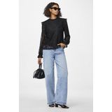 PIECES Blousetop PCOLLINE met Kant Zwart
