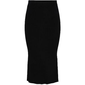 PIECES Pccrista Hw Midi Knit Skirt Noos Bc Rok voor dames, zwart, M