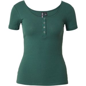 T-shirt met knoopsluiting PIECES. Katoen materiaal. Maten S. Groen kleur