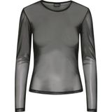 Pieces Pcninni Top - Lange Mouwen - Doorschijnend Mesh - Slim Fit