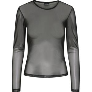 Pieces Pcninni Top - Lange Mouwen - Doorschijnend Mesh - Slim Fit