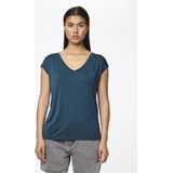 T-shirt - Effen - TENCEL™ Modal - V-hals - Kwartmouw - Normale Pasvorm