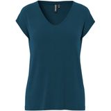T-shirt - Effen - TENCEL™ Modal - V-hals - Kwartmouw - Normale Pasvorm