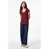 Pieces - T-shirt - Tawny Port - 73% Modal 27% Polyester